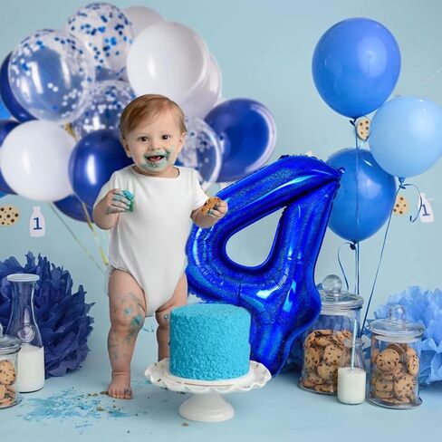 رقم 6 بالون 40 بوصة، بالون أزرق داكن كبير الحجم، رقم 6 بالونات من رقائق معدنية عملاقة، بالونات هيليوم عيد الميلاد السادس للأطفال الأولاد والبنات ديكورات حفلات أعياد الميلاد ومناسبات الذكرى السنوية للزفاف in Kuwait