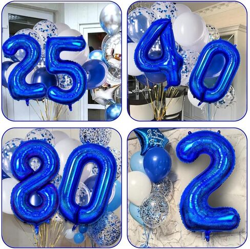 رقم 6 بالون 40 بوصة، بالون أزرق داكن كبير الحجم، رقم 6 بالونات من رقائق معدنية عملاقة، بالونات هيليوم عيد الميلاد السادس للأطفال الأولاد والبنات ديكورات حفلات أعياد الميلاد ومناسبات الذكرى السنوية للزفاف in Kuwait