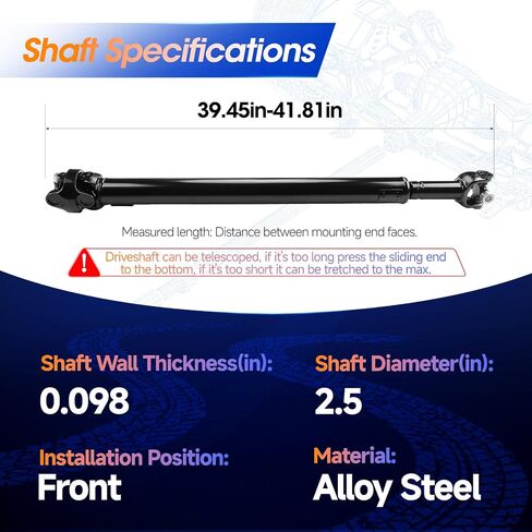 65-9315 Front Drive Shaft Assembly [4WD Automatic Transmission] Fit forJeep Wrangler TJ 2-Door 1998-2002 2.5L/4.0L in Saudi Arabia