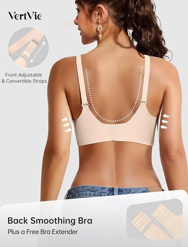 Vertvie Bras for Women - Wireless Bras with Support Seamless No Underwire Push Up Bras Full Coverage Comfortable Everyday Bra in Kuwait