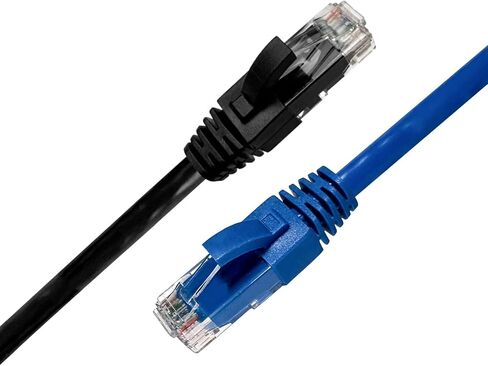 Cat 6 Ethernet Cable with FLUKE Test Report, Ethernet Cable 6ft(2-Pack),Cat 6 Cable(Cat6 Cables),Cat 6 Patch Cables,Snagless Short Internet Cables,RJ45 Network Cable-Black&Blue in Saudi Arabia