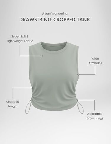 Pima Cotton Women Crew Neck Workout Cropped Tank Tops Ruched Side Sleeveless Gym Yoga Running Shirts in Saudi Arabia
