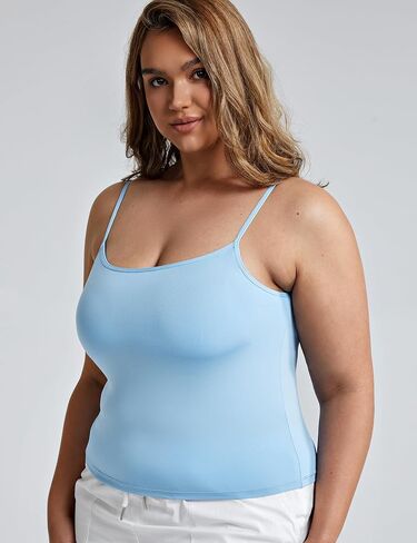 ZeroBound Camisole Built in Shelf Bra Tank Top - Basic Square Neck Halter Tops for Women, Spaghetti Strap Cami Tank Tops in Kuwait