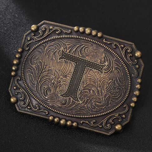 Western Cowboy Initial Letters A-Z Belt Buckle, Belt Buckles Mens Gifts for Husband Dad Boyfriend in Saudi Arabia