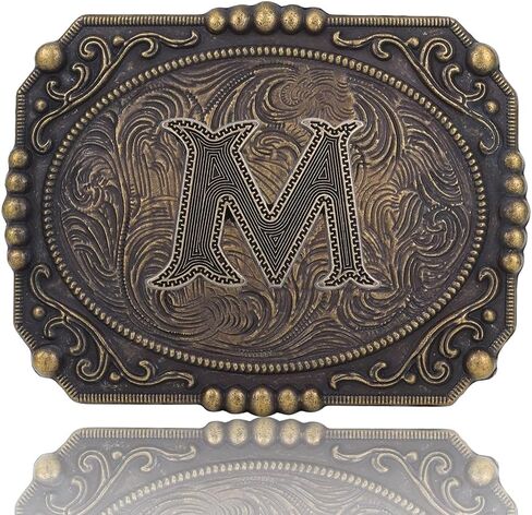 Western Cowboy Initial Letters A-Z Belt Buckle, Belt Buckles Mens Gifts for Husband Dad Boyfriend in Saudi Arabia