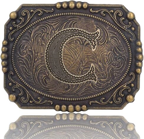 Western Cowboy Initial Letters A-Z Belt Buckle, Belt Buckles Mens Gifts for Husband Dad Boyfriend in Saudi Arabia