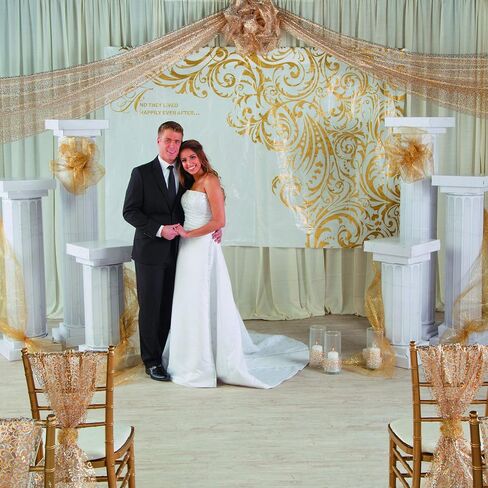 Fun Express Marble-Look Fluted Pillars 6' Tall - Large Party Decor - Wedding, Prom, Formal Dances - 3D Stand Ups - VBS Vacation Bible School Supplies/Decor - 2 Pieces in Saudi Arabia