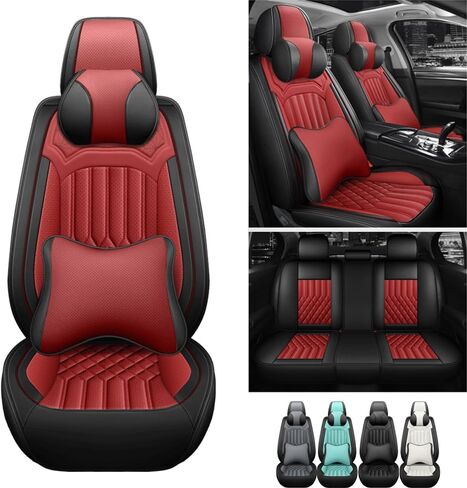 غطاء مقعد جلدي لـ Subaru Impreza 2013-2024 ، أغطية مقاعد ناعمة مقاومة للماء مع وسائد مقعد متوفرة للوسائد بالهواء ، وسائد مقعد داخلية (سوداء ، 2 مساءً مع وسادة) in Kuwait