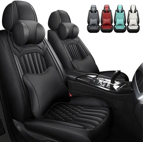 غطاء مقعد جلدي لـ Subaru Impreza 2013-2024 ، أغطية مقاعد ناعمة مقاومة للماء مع وسائد مقعد متوفرة للوسائد بالهواء ، وسائد مقعد داخلية (سوداء ، 2 مساءً مع وسادة) in Kuwait