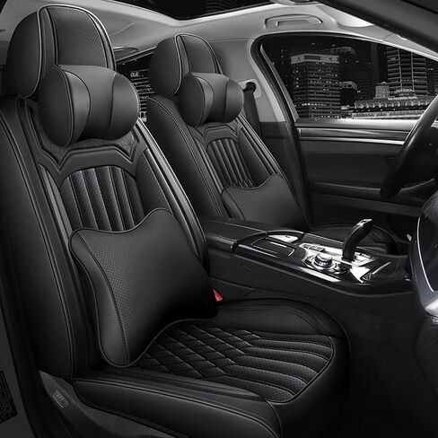 غطاء مقعد جلدي لـ Subaru Impreza 2013-2024 ، أغطية مقاعد ناعمة مقاومة للماء مع وسائد مقعد متوفرة للوسائد بالهواء ، وسائد مقعد داخلية (سوداء ، 2 مساءً مع وسادة) in Kuwait