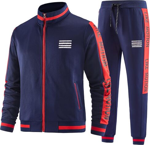 W JIANWANG Plaid Track Suits for Men Set Jogging Tracksuit Mens Sweatsuits Sport Jogger Sweat Suits Sports Clothes Outfits in Saudi Arabia