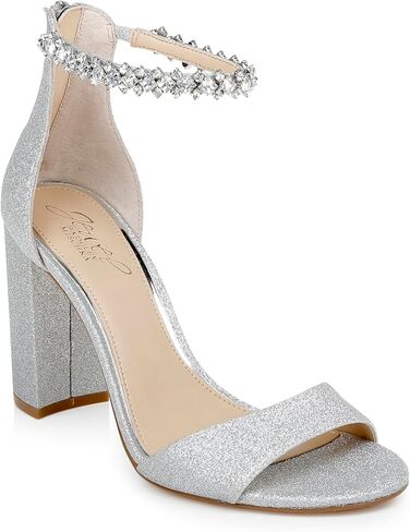 Jewel Badgley Mischka Women's Louise Heeled Sandal, Silver, 6.5 in Saudi Arabia