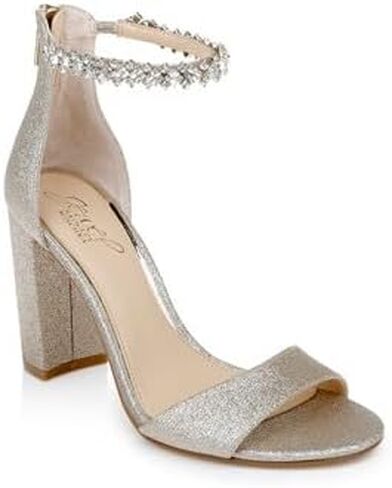 Jewel Badgley Mischka Women's Louise Heeled Sandal, Silver, 6.5 in Saudi Arabia