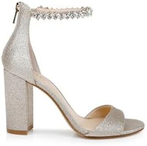 Jewel Badgley Mischka Women's Louise Heeled Sandal, Silver, 6.5 in Saudi Arabia