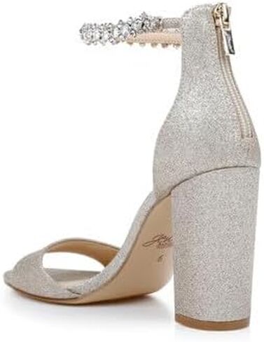 Jewel Badgley Mischka Women's Louise Heeled Sandal, Silver, 6.5 in Saudi Arabia