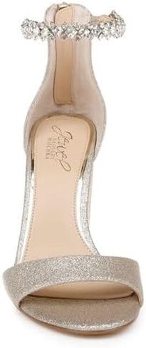 Jewel Badgley Mischka Women's Louise Heeled Sandal, Silver, 6.5 in Saudi Arabia