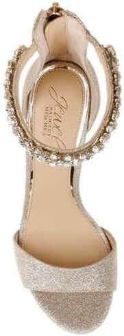 Jewel Badgley Mischka Women's Louise Heeled Sandal, Silver, 6.5 in Saudi Arabia