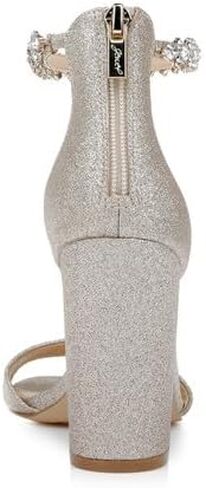 Jewel Badgley Mischka Women's Louise Heeled Sandal, Silver, 6.5 in Saudi Arabia