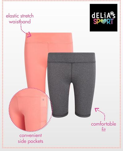 Girls Bike Shorts - 2 Pack Athletic Compression High Waisted Biker Shorts for Girls for Dance Yoga Gymnastics (7-16) in Kuwait