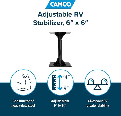 مثبت RV القابل للتعديل Camco ، 6 بوصات × 6 بوصات-يمنح RV استقرار أكبر تحت الأمام أو الخلفي (44531) in Saudi Arabia