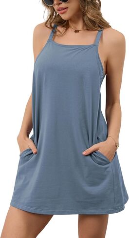 Lentta Womens Tennis Dress 2025 Athletic Sleeveless Mini Dress Built in Shorts Summer Casual Romper Sundress with Pockets in Saudi Arabia