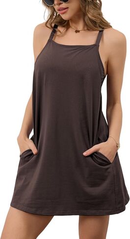 Lentta Womens Tennis Dress 2025 Athletic Sleeveless Mini Dress Built in Shorts Summer Casual Romper Sundress with Pockets in Saudi Arabia