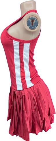 Summer Short Tank Dress Women Stretch Sleeveless Pleated A-line Casual Athletic Sport Dresses for Women in Kuwait