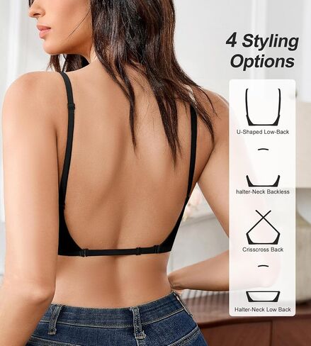 Backless Bra Low Back Bra - Backless Bras for Women Halter Bralette in Kuwait