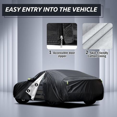 Migaven 6 Layers Car Cover Custom Fit for Toyota Tacoma 2005-2024, Waterproof Full Exterior Cover Rain Sun Protection with Door Zipper in Kuwait