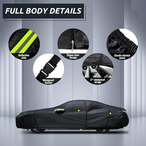 Migaven 6 Layers Car Cover Custom Fit for Toyota Tacoma 2005-2024, Waterproof Full Exterior Cover Rain Sun Protection with Door Zipper in Kuwait