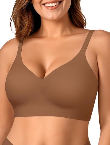 Oeak Womens مريحة حمالة صدرية الدفع Up Bras الدعم اللاسلكي رفع Brassiere v الرقبة تغطية كاملة كل يوم in Saudi Arabia