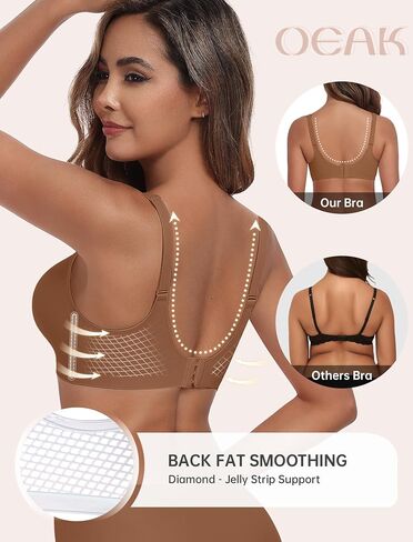 Oeak Womens مريحة حمالة صدرية الدفع Up Bras الدعم اللاسلكي رفع Brassiere v الرقبة تغطية كاملة كل يوم in Saudi Arabia