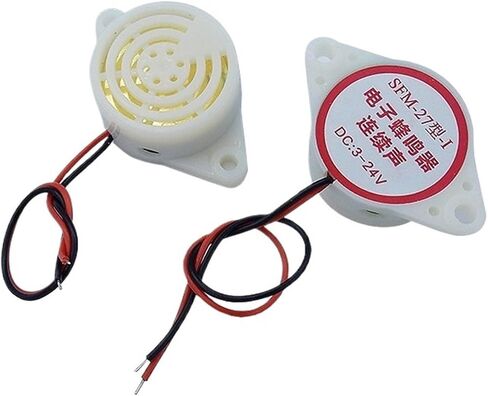 2PCS SFM-27 DC3-24V المتقطعة/الصوتي المستمر الجرس الإلكتروني HYT-3015 عالي النشط النشط الإنذار البوق أبيض الأسود (أبيض مستمر) in Kuwait
