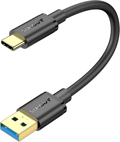كابل SUNGUY Android Auto USB C بطول 1 قدم، 10 جيجابت في الثانية قصير USB A إلى USB C 3.1 Gen 2 كابل نقل بيانات شحن سريع لـ iPhone15/15Pro/15Pro Max/15Plus، Samsung Galaxy S23، iPad Pro، Pixel، SSD خارجي in Saudi Arabia