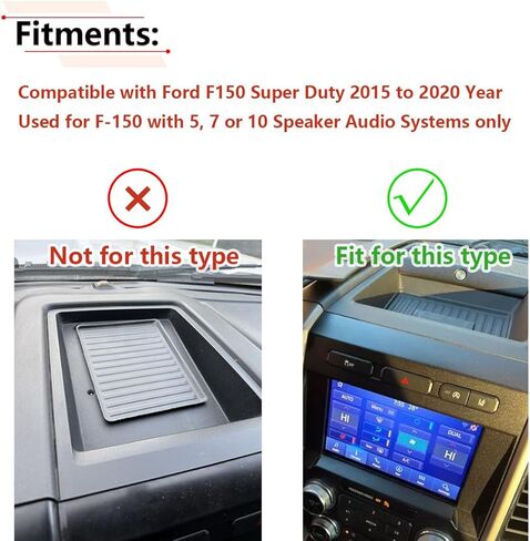 RLB-HILON Instrument Top Center Dash Mat Tray Rubber Compatible with Ford F150 2015 2016 2017 2018 2019 2020 Year, for FL3Z-15045G34-BA in Kuwait