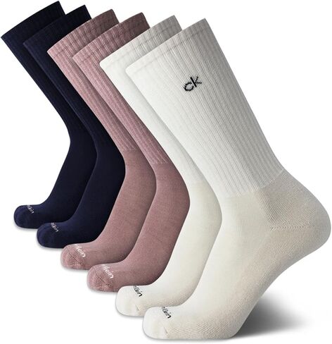 Calvin Klein Mens Dress Crew Socks-6 Pack Soft Cushioned Donting Cotton Work Sicks for Men (الأحجام: 7-12) in Saudi Arabia