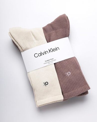 Calvin Klein Mens Dress Crew Socks-6 Pack Soft Cushioned Donting Cotton Work Sicks for Men (الأحجام: 7-12) in Saudi Arabia
