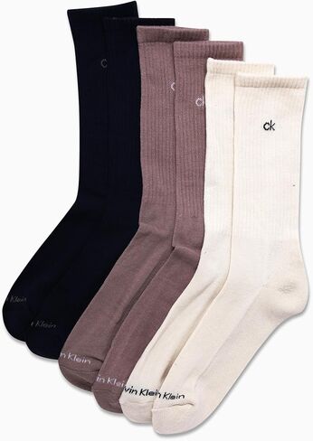 Calvin Klein Mens Dress Crew Socks-6 Pack Soft Cushioned Donting Cotton Work Sicks for Men (الأحجام: 7-12) in Saudi Arabia