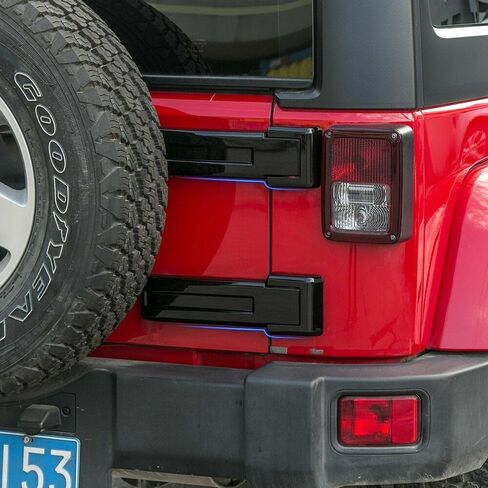 يغطي مفصلات الباب الخلفي السوداء 07+ أجزاء لجيب لرينجلر 2007-2017 لـ Wrangler JK 2018 BTHTCFFJWJ0UP in Saudi Arabia