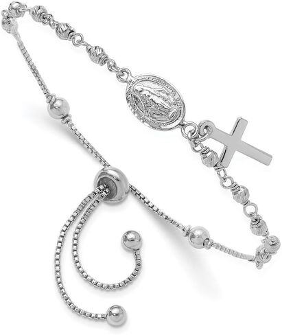 925 Sterling Silver Rhodium Cross Cross Cross Dangle Box Stail Bracelet for Women ، AFJ-QG-QG6386-MP in Saudi Arabia