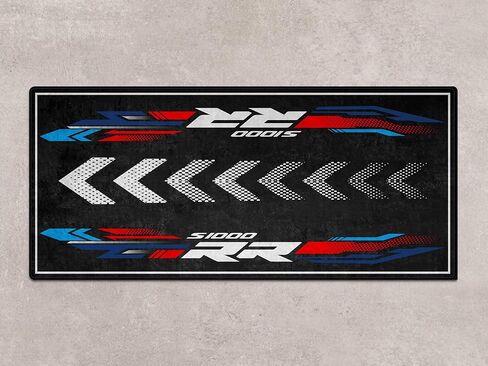 حصيرة المرآب لنموذج الدراجات النارية S1000RR ، حصيرة مواقف ، حصيرة الحفرة ، السجاد غير القابل للغسل غير القابل للانزلاق وسجاد أرضية صالة العرض (أبيض فاتح - M Motorsport ، الحجم 1: 86.6 × 39.4/220 × 100 سم) in Kuwait