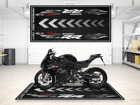 حصيرة المرآب لنموذج الدراجات النارية S1000RR ، حصيرة مواقف ، حصيرة الحفرة ، السجاد غير القابل للغسل غير القابل للانزلاق وسجاد أرضية صالة العرض (أبيض فاتح - M Motorsport ، الحجم 1: 86.6 × 39.4/220 × 100 سم) in Kuwait