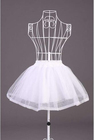 Women Girls Double Layers Solid Color Short Tulle Petticoats Elastic Waistband A in Saudi Arabia