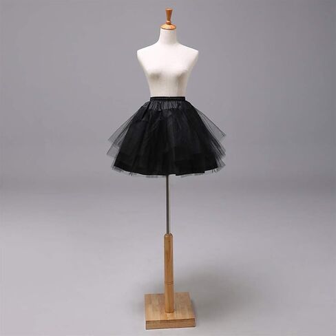 Women Girls Double Layers Solid Color Short Tulle Petticoats Elastic Waistband A in Saudi Arabia