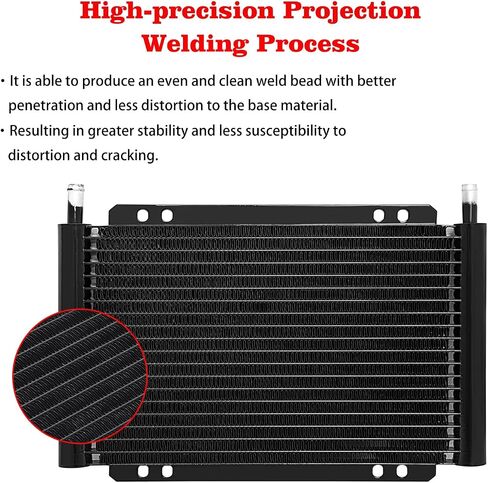 Aluminum transmission cooler kit,Cooling protection, Improving car performance,11 x 9.5 x 0.7 inches in Saudi Arabia