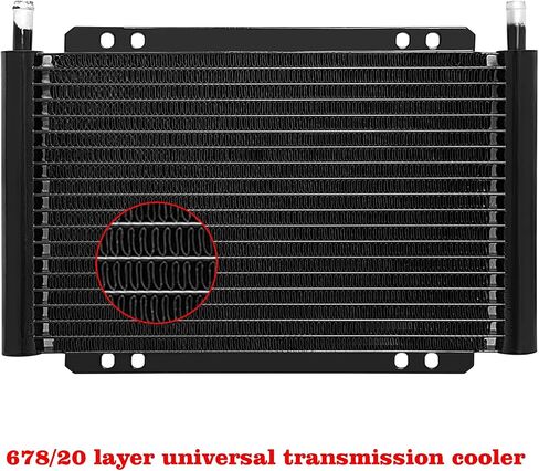 Aluminum transmission cooler kit,Cooling protection, Improving car performance,11 x 9.5 x 0.7 inches in Saudi Arabia