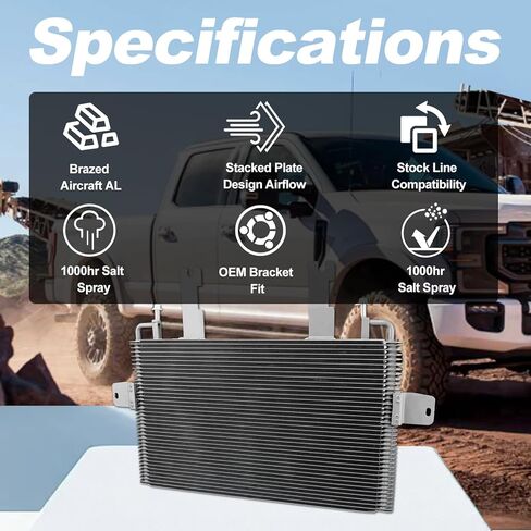مبرد الإرسال متوافق مع 7.3L Powerstroke 1999-2003 37 ترقية الألومنيوم من الألومنيوم المباشر in Kuwait