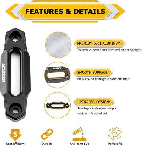 WEISEN ATV 4 7/8 "Winch Fairlead Fairlead Fit 2000-3500 رطل ، حبل صناعي Hawse Fairlead 124mm لـ ATV Winches in Saudi Arabia