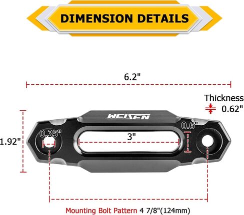 WEISEN ATV 4 7/8 "Winch Fairlead Fairlead Fit 2000-3500 رطل ، حبل صناعي Hawse Fairlead 124mm لـ ATV Winches in Saudi Arabia
