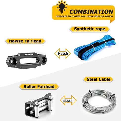WEISEN ATV 4 7/8 "Winch Fairlead Fairlead Fit 2000-3500 رطل ، حبل صناعي Hawse Fairlead 124mm لـ ATV Winches in Saudi Arabia